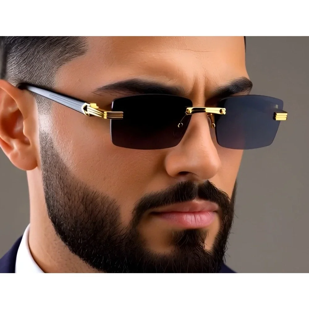 Sunglasses Sophisticated Gangster Style‎ UV400 Protection Dark Black Lens Buffs